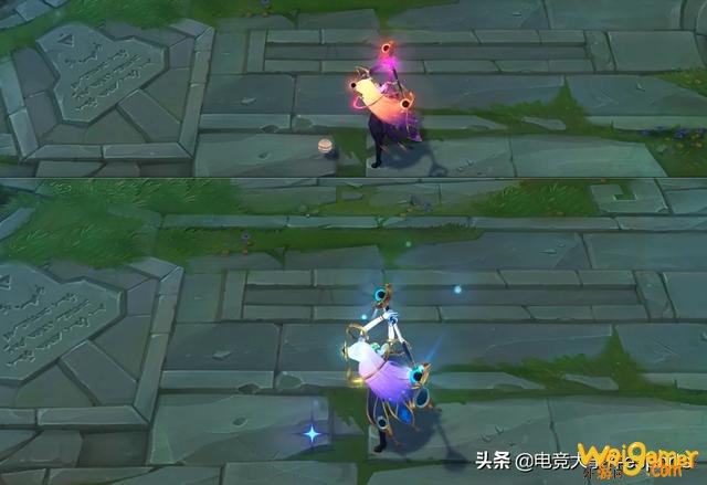 LOL拉克丝斩星、暗星皮肤上手后对比