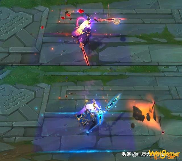 LOL拉克丝斩星、暗星皮肤上手后对比