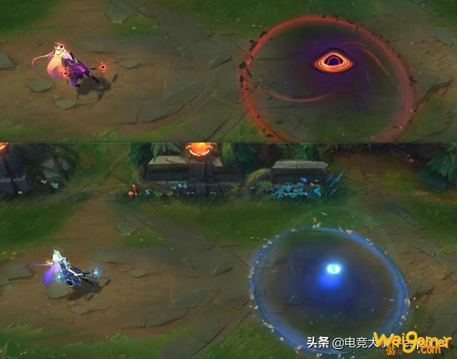 LOL拉克丝斩星、暗星皮肤上手后对比